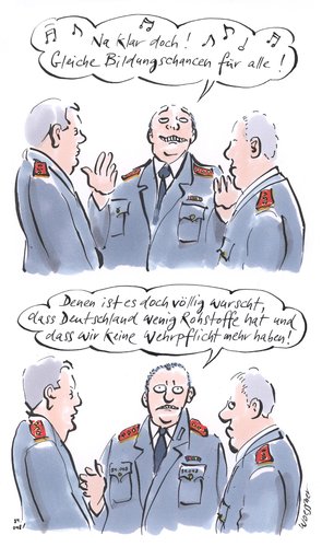 Cartoon: Bildungschancen (medium) by woessner tagged gleiche,bildungschancen,militär,offiziere,general,bundeswehr,nachwuchs,wehrpflicht,rohstoffe,angriffskrieg,wirtschaftskrieg,militarismus,klassengesellschaft,gleiche,bildungschancen,militär,offiziere,general,bundeswehr,nachwuchs,wehrpflicht,rohstoffe,angriffskrieg,wirtschaftskrieg,militarismus,klassengesellschaft