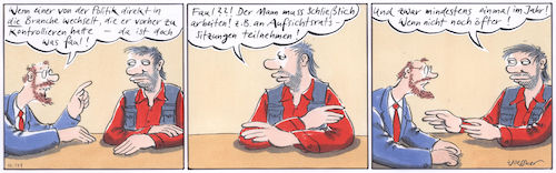 Cartoon: Branchenwechsel (medium) by woessner tagged freimut,woessner,karikaturen,cartoons,schamfrist,bestechung,vorteilsnahme,politikwechsel,interessenkonflikt,politiker,politisch,wirtschaftskonforme,elite,wirtschaftsinteressen,branchenwechsel,politik,wechsel,wirtschaft,kontrolle,abgeordneter,gewaltenteilung,legislative,branche,politikfelder,ressort,volksvertretung,demokratie,korruption,lobbyismus,1984,neunzehnhundertvierundachzig,diktatur,demokratur,freimut,woessner,karikaturen,cartoons,schamfrist,bestechung,vorteilsnahme,politikwechsel,interessenkonflikt,politiker,politisch,wirtschaftskonforme,elite,wirtschaftsinteressen,branchenwechsel,politik,wechsel,wirtschaft,kontrolle,abgeordneter,gewaltenteilung,legislative,branche,politikfelder,ressort,volksvertretung,demokratie,korruption,lobbyismus,1984,neunzehnhundertvierundachzig,diktatur,demokratur