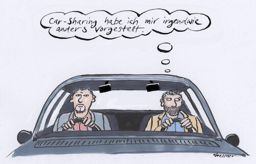 Cartoon: car sharing (medium) by woessner tagged cartoons,karikaturen,woessner,vorstellung,teilen,vergemeinschaftlichung,teilung,gesellschaft,gesellschaftlich,umweltverschmutzung,fossile,brennstoffe,car,sharing,verkehr,auto,autofahren,autoteilen,umwelt,klimawandel,ceozwei,luftverschmutzung,erderwärmung,ressourcenschonung,verbrenner,elektroauto,eauto,batterie,akku,lithium,cartoons,karikaturen,woessner,vorstellung,teilen,vergemeinschaftlichung,teilung,gesellschaft,gesellschaftlich,umweltverschmutzung,fossile,brennstoffe,car,sharing,verkehr,auto,autofahren,autoteilen,umwelt,klimawandel,ceozwei,luftverschmutzung,erderwärmung,ressourcenschonung,verbrenner,elektroauto,eauto,batterie,akku,lithium