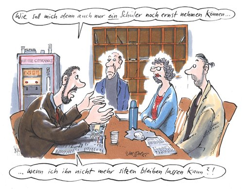 Cartoon: durchfallen (medium) by woessner tagged ernst,nehmen,schule,schüler,sitzen,bleiben,durchfallen,respekt,autorität,macht,strafe,sanktion,pädagogik,erziehung,lehrer,schwäche,machtlodsigkeit,ernst,nehmen,schule,schüler,sitzen,bleiben,durchfallen,respekt,autorität,macht,strafe,sanktion,pädagogik,erziehung,lehrer,schwäche,machtlodsigkeit