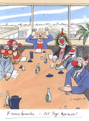 Cartoon: Finanzwelt Karneval (medium) by woessner tagged finanz,finanzwelt,finanzkrise,finanzbranche,bank,bankenkrise,spekulation,crash,karneval,fasching,clown,narren,finanz,finanzwelt,finanzkrise,finanzbranche,bank,banken,bankenkrise,spekulation,crash,karneval,fasching,clown,narren