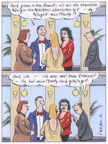 Cartoon: handy klingelt (medium) by woessner tagged handy,kommunikation,beziehung,mann,frau,gesellschaft,,handy,kommunikation,konversation,party,fete,gruppe,außenseiter,mann,gesellschaft,frau,imponieren,konkurrenz,telefon,nobelpreis,zahnarzt,klingeln,imponiergehabe,platzhirsch,wissenschaft,ehrung,preisverleihung,nobelpreisträger,wissenschaftliche,meinungsführer,angeber,aufschneider,wichtigtuer,prahler,prahlhans,münchhausen,möchtegern,protz,schaumschläger,sprücheklopfer,großsprecher,großtuer,übertreibung,dünkel,angabe,eitelkeit,hochmut,arroganz,anmaßung,hybris,geschwollen,affektiertheit,herablassung,getue,aufgeblasen,großmaul,windbeutel,angeberei,small talk,small,talk,wissenschaftspreis