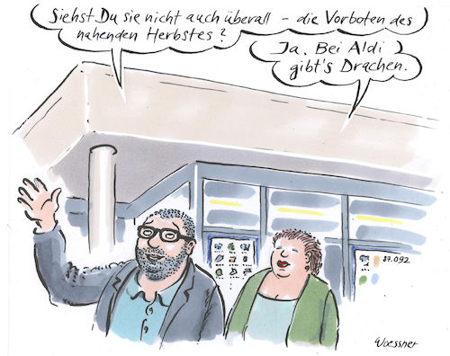 Cartoon: Herbst (medium) by woessner tagged freimut,woessner,karikaturen,cartoons,schwärmerei,nüchtern,nüchternheit,pragmatisch,paar,mann,frau,männerrolle,frauenrolle,gender,geschlecht,geschlechtspezifisch,herbst,vorboten,wechsel,der,jahreszeiten,frühling,sommer,winter,naturbeobachtung,umwelt,natur,naturliebhaber,liebhaberei,steckenpferd,hobby,aldi,einkauf,discounter,supermarkt,saisonartikel,freimut,woessner,karikaturen,cartoons,schwärmerei,nüchtern,nüchternheit,pragmatisch,paar,mann,frau,männerrolle,frauenrolle,gender,geschlecht,geschlechtspezifisch,herbst,vorboten,wechsel,der,jahreszeiten,frühling,sommer,winter,naturbeobachtung,umwelt,natur,naturliebhaber,liebhaberei,steckenpferd,hobby,aldi,einkauf,discounter,supermarkt,saisonartikel