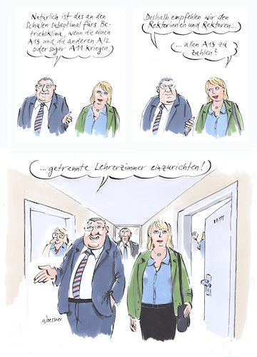 Cartoon: Lehrerzimmer (medium) by woessner tagged freimut,woessner,karikaturen,cartoons,schule,ausbildung,bildung,bildungsgewerkschaft,gew,gewerkschaft,erziehung,wissenschaft,rektorinnen,tarif,besoldung,tariflohn,getrennte,lehrerzimmer,gerechte,bezahlung,honorar,gehalt,einkommen,gleiche,gleichheit,ungleich,ungleichheit,gerechtigkeit,arbeit,lohn,lehrer,lehrerinnen,lehrkräfte,lehrpersonal,gesellschaftliche,unterschiede,freimut,woessner,karikaturen,cartoons,schule,ausbildung,bildung,bildungsgewerkschaft,gew,gewerkschaft,erziehung,wissenschaft,rektorinnen,tarif,besoldung,tariflohn,getrennte,lehrerzimmer,gerechte,bezahlung,honorar,gehalt,einkommen,gleiche,gleichheit,ungleich,ungleichheit,gerechtigkeit,arbeit,lohn,lehrer,lehrerinnen,lehrkräfte,lehrpersonal,gesellschaftliche,unterschiede