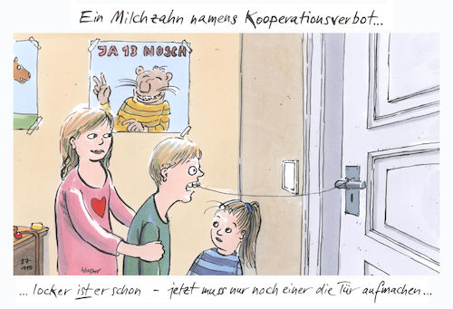 Cartoon: Milchzahn (medium) by woessner tagged woessner,karikaturen,cartoons,zentralabitur,bund,länder,finanzierung,bildungsfinanzierung,ein,milchzahn,namens,kooperationsverbot,bildung,länderhoheit,ländersache,bildungshoheit,kmk,kultusministerkonferenz,zusammenarbeit,bildungspolitik,milchzähne,ziehen,woessner,karikaturen,cartoons,zentralabitur,bund,länder,finanzierung,bildungsfinanzierung,ein,milchzahn,namens,kooperationsverbot,bildung,länderhoheit,ländersache,bildungshoheit,kmk,kultusministerkonferenz,zusammenarbeit,bildungspolitik,milchzähne,ziehen