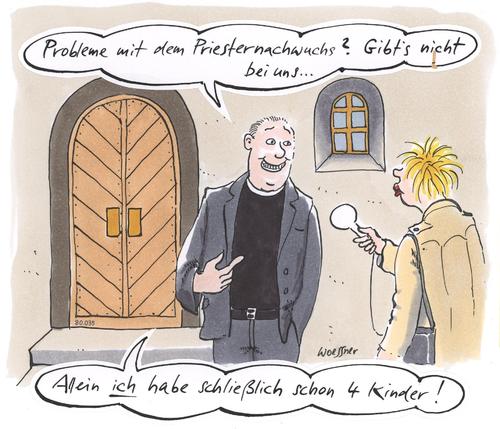 Cartoon: Priesternachwuchs (medium) by woessner tagged priesternachwuchs,geistlicher,beziehung,missbrauch,katholisch,kirche,pfarrer,priester,reporter,priesternachwuchs,geistlicher,beziehung,missbrauch,katholisch,kirche,pfarrer,priester,reporter,katholische kirche,mißbrauch,skandal,sexueller mißbrauch,religion,glaube,katholische,sexueller,kinder