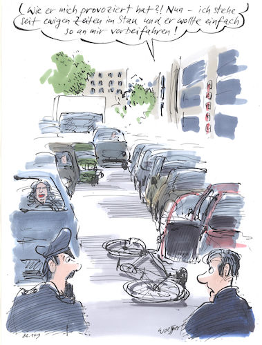 Cartoon: Provokation (medium) by woessner tagged freimut,woessner,karikaturen,cartoons,drahtesel,bike,ebike,fortbewegung,umwelt,umweltfreundlich,verkehr,verkehrspolitik,wirtschaftsinteressen,verkehrswegeplan,urbanes,leben,provokation,fahrrad,unfall,aggression,stau,verkehrskollaps,stadtverkehr,berufsverkehr,rad,radverkehr,fahrradunfall,verkehrssicherheit,kfz,autofahrer,auto,mobilität,freimut,woessner,karikaturen,cartoons,drahtesel,bike,ebike,fortbewegung,umwelt,umweltfreundlich,verkehr,verkehrspolitik,wirtschaftsinteressen,verkehrswegeplan,urbanes,leben,provokation,fahrrad,unfall,aggression,stau,verkehrskollaps,stadtverkehr,berufsverkehr,rad,radverkehr,fahrradunfall,verkehrssicherheit,kfz,autofahrer,auto,mobilität