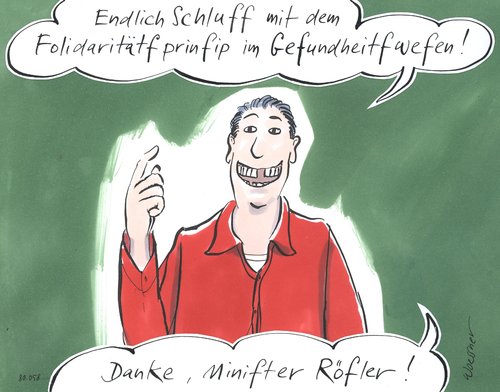 Cartoon: Rösler Kopfpauschale (medium) by woessner tagged rösler,kopfpauschale,gesundheit,medizin,solidarität,umverteilung,rösler,kopfpauschale,gesundheit,medizin,solidarität,umverteilung