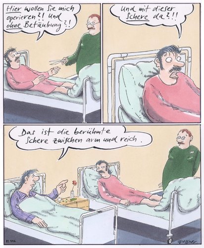 Cartoon: schere (medium) by woessner tagged schere,zwischen,arm,und,reich,armut,reichtum,geld,vermögen,soziale,gerechtigkeit,medizin,krankenhaus,arzt,patient,privat,kassenpatient,schere,zwischen,arm,und,reich,armut,reichtum,geld,vermögen,soziale,gerechtigkeit,medizin,krankenhaus,arzt,patient,privat,kassenpatient