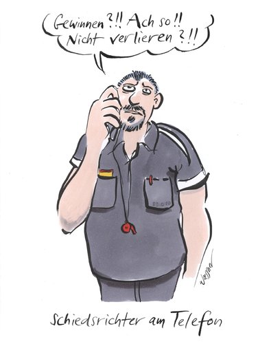 Cartoon: schiedsrichter ans telefon (medium) by woessner tagged schiedsrichter,am,telefon,fussball,korruption,bestechung,wetten,wettskandal,sport,geld,schiedsrichter,am,telefon,fussball,korruption,bestechung,wetten,wettskandal,sport,geld