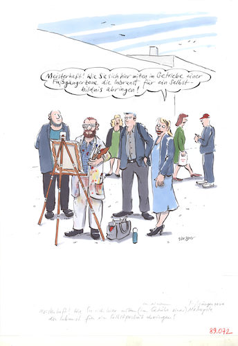 Cartoon: Selbstbildnis (medium) by woessner tagged woessner,karikaturen,cartoons,neid,bewunderung,passanten,passantinnen,grossstadtbewohner,neugier,grossstadtleben,künstler,boheme,selbstverwirklichung,nabelschau,eitel,selbstverliebt,eigenliebe,selbstportrait,grossstadt,narzissmus,eitelkeit,kunst,malerei,konzentration,selfie,metropole,weltstadt,ich,ichbezogen,demonstrativ,demonstration,rampensau,extrovertiert,introvertiert,bildende,woessner,karikaturen,cartoons,neid,bewunderung,passanten,passantinnen,grossstadtbewohner,neugier,grossstadtleben,künstler,boheme,selbstverwirklichung,nabelschau,eitel,selbstverliebt,eigenliebe,selbstportrait,grossstadt,narzissmus,eitelkeit,kunst,malerei,konzentration,selfie,metropole,weltstadt,ich,ichbezogen,demonstrativ,demonstration,rampensau,extrovertiert,introvertiert,bildende