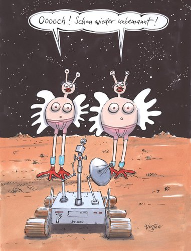 Cartoon: unbemannt (medium) by woessner tagged unbemannt,mars,marsmensch,alien,raumfahrt,weltall,kosmos,planet,stern,erotik,geschlecht,beziehung,unbemannt,mars,marsmensch,alien,raumfahrt,weltall,kosmos,planet,stern,erotik,geschlecht,beziehung