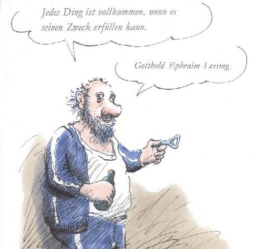 Cartoon: Vollkommenheit (medium) by woessner tagged alkohol,alcohol,beer,drinking,lessing,literature,literatur,gotthold,ephraim,lessing,alkohol,ding,vollkommen,flaschenöffner,öffner,zitat,zitieren,zweckmäßig,zweck,erfüllen,alkoholiker,penner,philosoph,kneipenphilosoph,philosophie,kneipe,säufer,suff,kurzer,bier,sprit,stoff,promille,hochprozentiges,alkoholismus,dichter,denker,säuferlyrik,lyrik,kapselheber,vollkommenheit