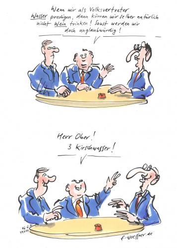 Cartoon: wasser predigen (medium) by woessner tagged wasser,predigen,wein,trinken,kneipe,alkohol,politik,heuchelei,arm,reich,gesellschaft,kirschwasser,alkohol,wein,wasser,predigen,predigt,prediger,trinken,saufen,kneipe,bar,politik,heuchelei,reich,gesellschaft,politiker,arm,armut,reichtum,lügen,lüge,vertrauen,bürger,staat