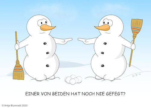 Cartoon: Schneebesen (medium) by a-b-c tagged schneemann,winter,frost,schnee,kalt,besen,fegen,feger,schneebesen,müll,aufräumen,putzen,arbeiten,schneemann,winter,frost,schnee,kalt,besen,fegen,feger,schneebesen,müll,aufräumen,putzen,arbeiten