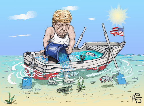 Cartoon: Sei geduldig! (medium) by Back tagged cartoon,trump,usa,america,politic