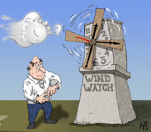 Cartoon: Windwatch (medium) by Back tagged cartoon,time,zeit