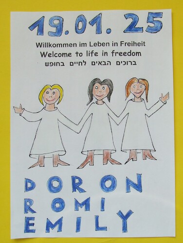 Cartoon: EMILY ROMI DORON ISRAEL 3R FREE (medium) by skätschup tagged emily,romi,doron,freiheit,israel,tel,aviv