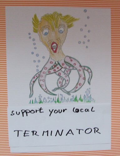 Cartoon: TERMINATOR  ALIEN MONSTER (medium) by skätschup tagged were,is,the,yyok,edici,kammerjäger,when,you,need,one