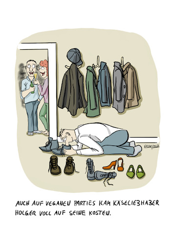 Cartoon: Alles Käse (medium) by SandraNabbefeld tagged cartoon,cartoonist,cartooning,humor,humour,funny,lustig,essen,käse,kaese,cheese,party,parties,vegan,fetisch,liebhaber,käsefuß,sandranabbefeld,nabbefeld,nabbefeldcartoon