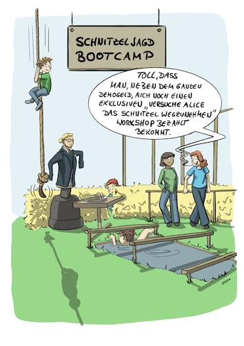 Cartoon: Schnitzeljagd-Bootcamp (medium) by SandraNabbefeld tagged cartoon,cartoonist,humor,satire,innenpolitik,wahlen,schnitzel,alice,schnitzeljagd,bootcamp,demo,demogeld,bezahlt,wahlen2025,btw2025,afd,weidel,bild,nius,welt,propaganda,demokratie,demokratisch,antidemokratisch,rechtspopulismus,populismus,sandranabbefeld,nabbefeld,nabbefeldcartoon,cartoonlobby,rheinischehumorverwaltung,cartoon,cartoonist,humor,satire,innenpolitik,wahlen,schnitzel,alice,schnitzeljagd,bootcamp,demo,demogeld,bezahlt,wahlen2025,btw2025,afd,weidel,bild,nius,welt,propaganda,demokratie,demokratisch,antidemokratisch,rechtspopulismus,populismus,sandranabbefeld,nabbefeld,nabbefeldcartoon,cartoonlobby,rheinischehumorverwaltung