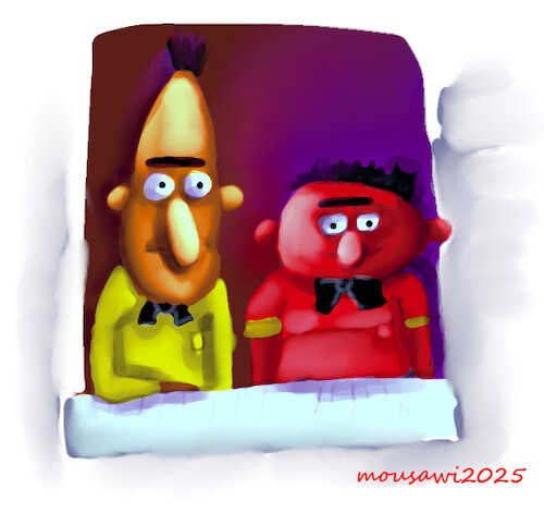 Cartoon: emie and bert (medium) by sal tagged cartoon,sesame,street,emie,and,bert