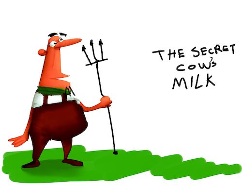 Cartoon: THE SECRET OF COWS MILK (medium) by sal tagged cartoon,the,secret,of,cows,milk