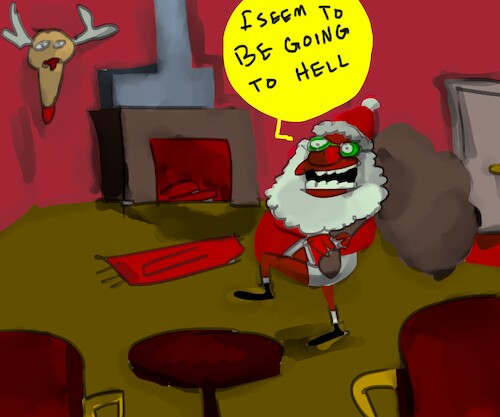 Cartoon: what just did santa cluas find (medium) by sal tagged cartoon,santa,claus,christmas,fun,sal