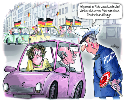 Cartoon: EM Fieber (medium) by Ritter-Cartoons tagged em,fans,em,fans