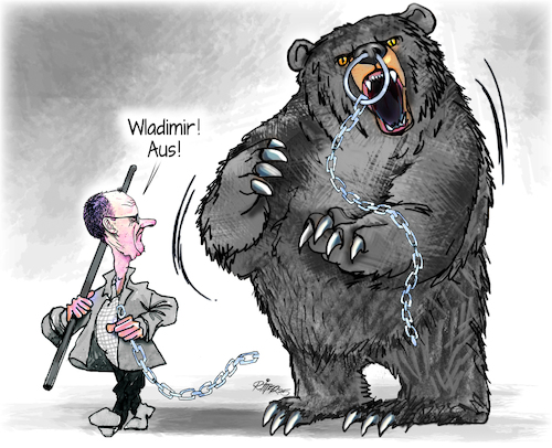 Cartoon: Russischer Bär (medium) by Ritter-Cartoons tagged wladimir,putin,fest,an,der,kette,wladimir,putin,fest,an,der,kette