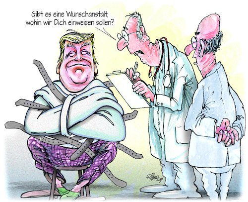 Cartoon: Zwangseinweisung (medium) by Ritter-Cartoons tagged donald,trump,donald,trump