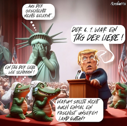 Cartoon: Ein Tag der Liebe (medium) by MorituruS tagged kapitol,sturm,tag,der,liebe,kamala,harris,donald,trump,manipulation,us,bürger,revisionistische,geschichtsauffassung,amerikanisches,volk,irreführung,duell,usa,wahl,wahlkampf,amerika,demokratische,institutionen,demokratie,abbau,verfassung,cartoon,karikatur,moriturus