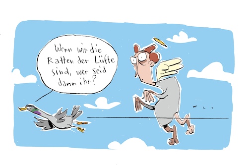 Cartoon: Ratten der Lüfte (medium) by F L O tagged ratten,engel,taube,himmel,luft,ratten,engel,taube,himmel,luft