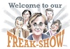 Cartoon: Welcome to our Freak-Show (small) by Rudissketchbook tagged talkshows,politik,meinungsmacher,carenmiosga,markus,lanz,maischberger,hart,aber,fair,fernsehen,tv,ard,zdf,regierungskonform,einheitsmeinung,vorgabe,beeinflußung,einreden