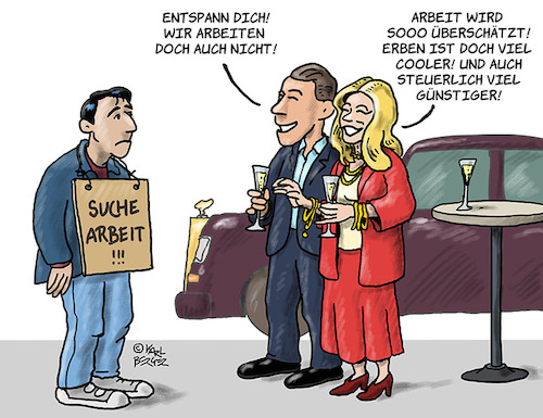 Cartoon: Erben! (medium) by Karl Berger tagged erben,arbeiten,steuern,reiche,erben,arbeiten,steuern,reiche