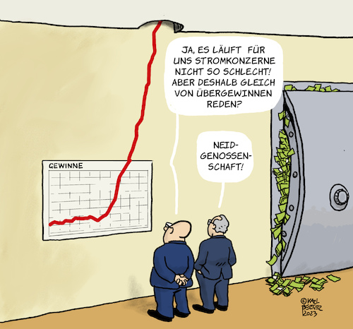 Cartoon: Übergewinne (medium) by Karl Berger tagged energiekonzerne,übergewinne,steuern,neidgenossenschaft