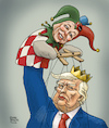 Cartoon: The king and his court jester (small) by Karl Berger tagged trump,musk