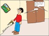 Cartoon: Bild an der Wand... (small) by Stiftewürger tagged bild,tollpatsch,ungeschicktheit,mann,frau,ehe,familie,hobby,bastelei,heimwerken,schief