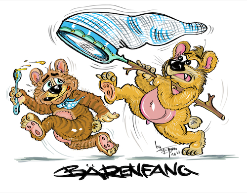 Cartoon: Bärenfang (medium) by Cartoon_EGON tagged biene,honig,met