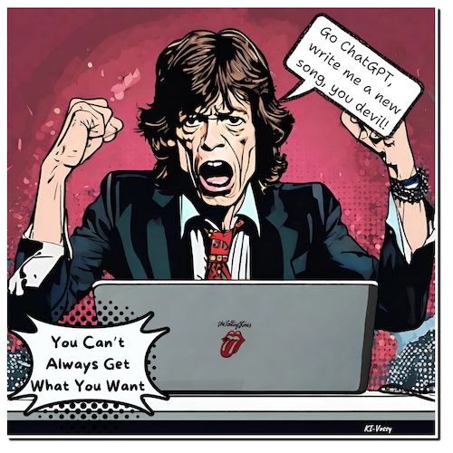 Cartoon: Shattered (medium) by A Human tagged wien,mick,jagger,rollingstones,rock,rocknroll,chatgpt,ki,ai,hit,top10,musik,music,mickjagger