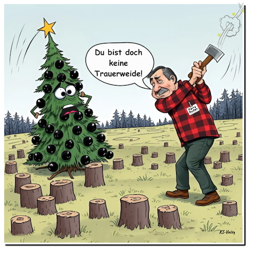 Cartoon: Trauertanne (medium) by A Human tagged weihnachten,weihnachtsbaum,weihnachtsfest,tannen,fichten,deutschland,sdw,mainz,pforzheim,weihnachtsmarkt,pvc,polyvinylchlorid,polyethylen,ökologisch,klimawandel,wohnzimmer,krippenfest,trauerweide,weihnachten,weihnachtsbaum,weihnachtsfest,tannen,fichten,deutschland,sdw,mainz,pforzheim,weihnachtsmarkt,pvc,polyvinylchlorid,polyethylen,ökologisch,klimawandel,wohnzimmer,krippenfest