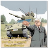 Cartoon: Back to Bundeswehr (small) by A Human tagged atomschirm,außenminister,deutschland,bundeswehr,verteidigung,wehrpflicht,atomwaffen,krieg,trump,putin,fischer,europa,usa,russland,sonnenblume,joschka