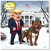 Cartoon: Bit Bull Elon Barks (small) by A Human tagged usa washington pitbull bitbull bit bull pit americandonald trump elon musk dogs whitehouse weihnachtsgeschenk christmaspresent amtseinführung inauguration bitcoins president präsident