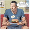 Cartoon: The Lanceburger (small) by A Human tagged doping burger hamburger wada radsport lance armstrong lanceamrmstrong tourdefrance tdf cycling usa