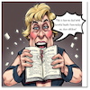 Cartoon: Tears for books (small) by A Human tagged trump,usa,education,wrestler,mcmahon,billionaire,politics,cabinet,linda,donald