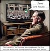 Cartoon: A.H. - That is Hell for him (small) by ArtyFicial tagged adolf,hitler,demonstrations,pro,palestine,anti,israel,left,right,jews,nazis