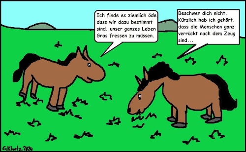 Cartoon: Gras... (medium) by Schwabbel tagged satire,kannabis,gras,pferde,lauterbach,ampelregierung,drogen