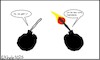 Cartoon: Wie gehts? (small) by Hoschie tagged bomben,befinden,gesellschaft,gesundheit