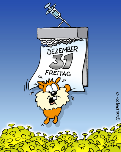 Cartoon: Guten Rutsch! (medium) by Rovey tagged silvester,neujahr,2021,corona,covid19,hamster,angst,zukunft,welle,pandemie,virus,virusinfektion,dezember,jahresende,jahreswechsel,kalender,abreißkalender,kalenderblatt,impfung,booster,silvester,neujahr,2021,corona,covid19,hamster,angst,zukunft,welle,pandemie,virus,virusinfektion,dezember,jahresende,jahreswechsel,kalender,abreißkalender,kalenderblatt,impfung,booster