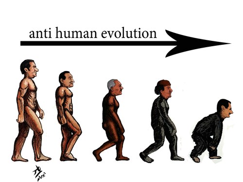 human evolution cartoon